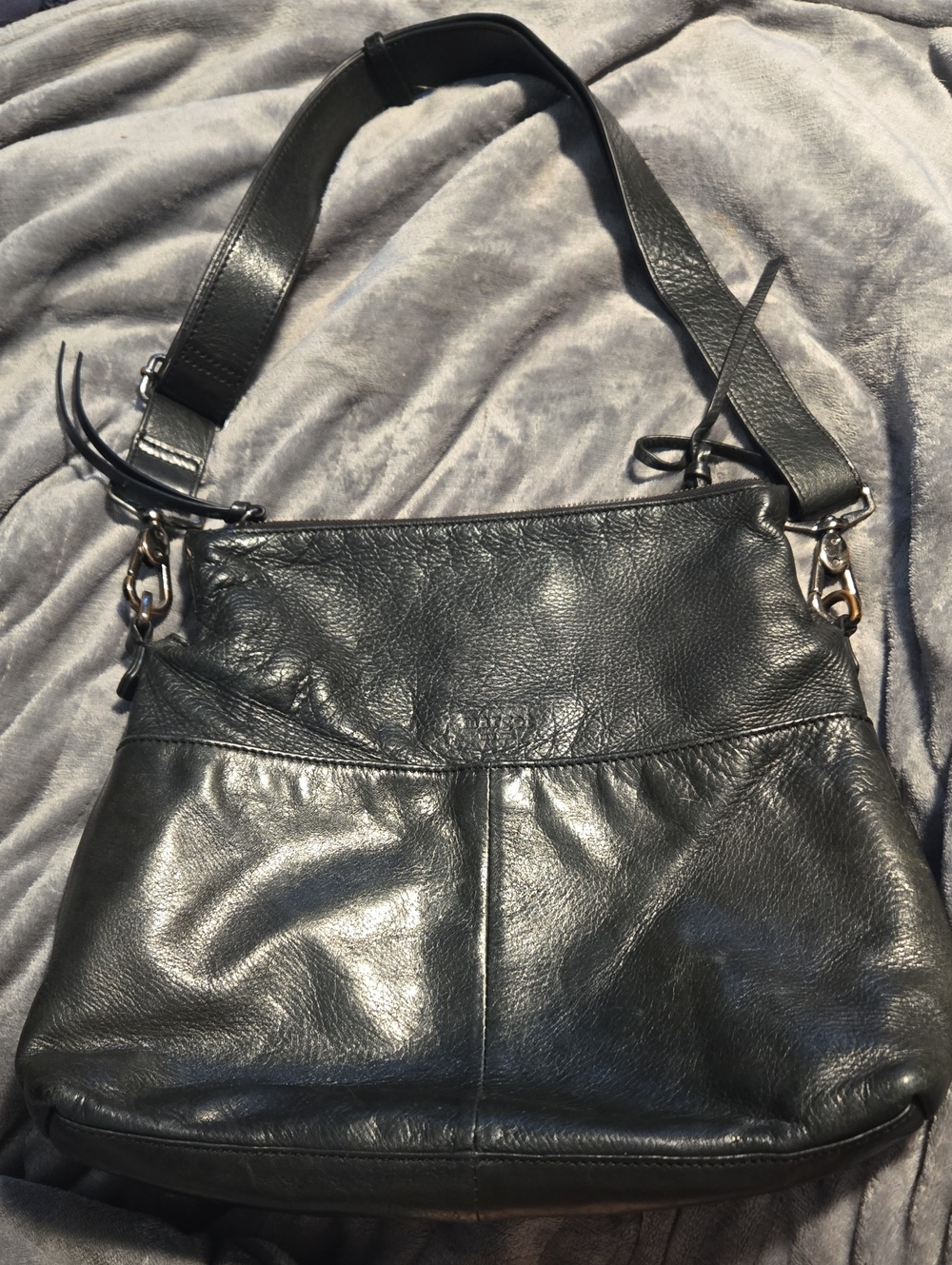 Margot-Pebble Soft Leather Satchel Fold Over Crossbody